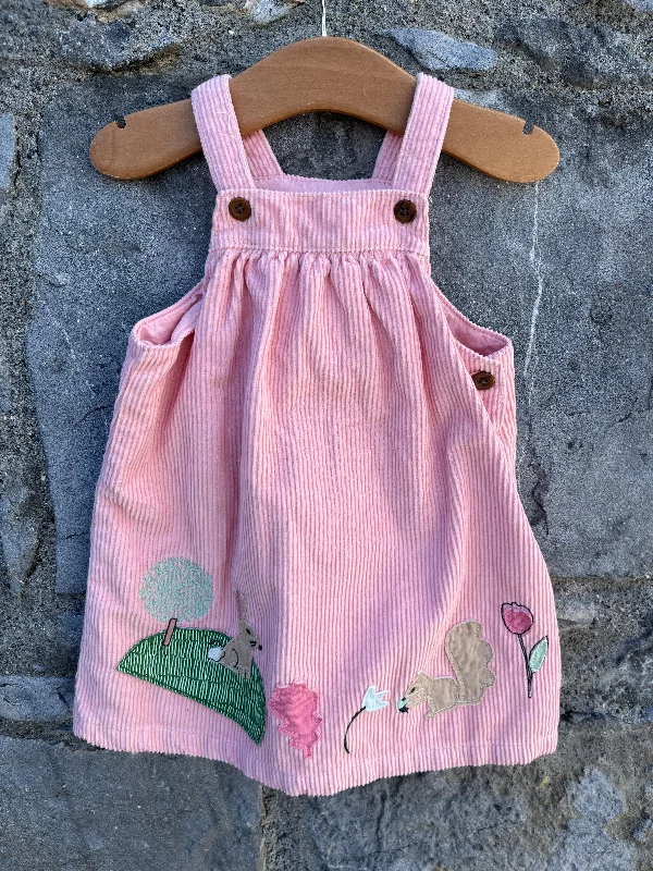 Pink cord pinafore   9-12m (74-80cm)