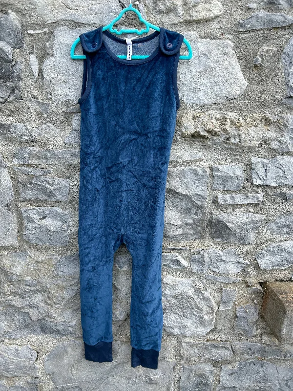 Navy velour playsuit  5-6y (110-116cm)