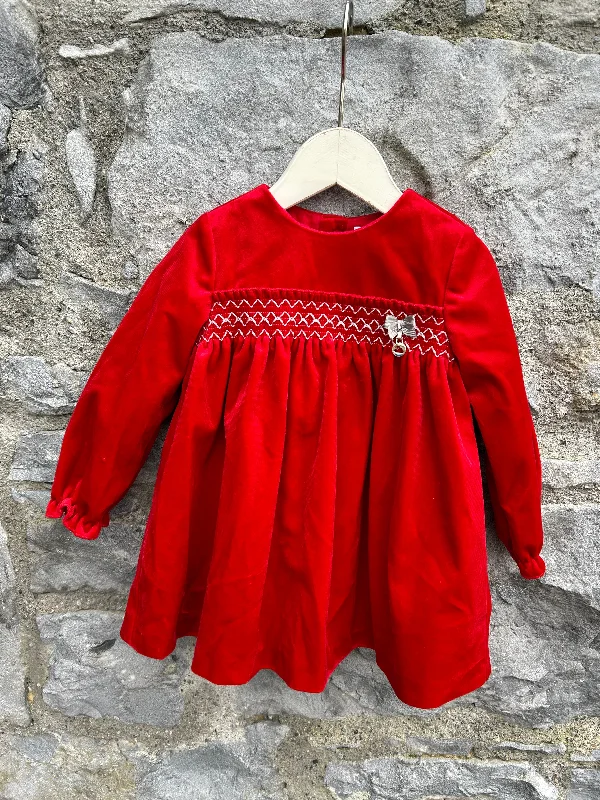 Red velvet dress  9-12m (74-80cm)