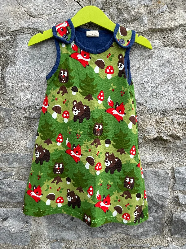 Autumn Forest Green pinafore  18-24m (86-92cm)