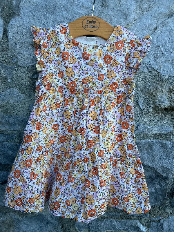 Orange flowers dress 12-18m (80-86cm)