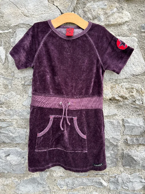 Aubergine velour dress  5y (110cm)