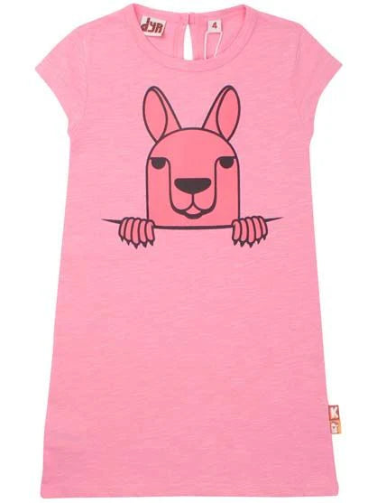 Pink Kangaroo dress  3-4y (98-104cm)