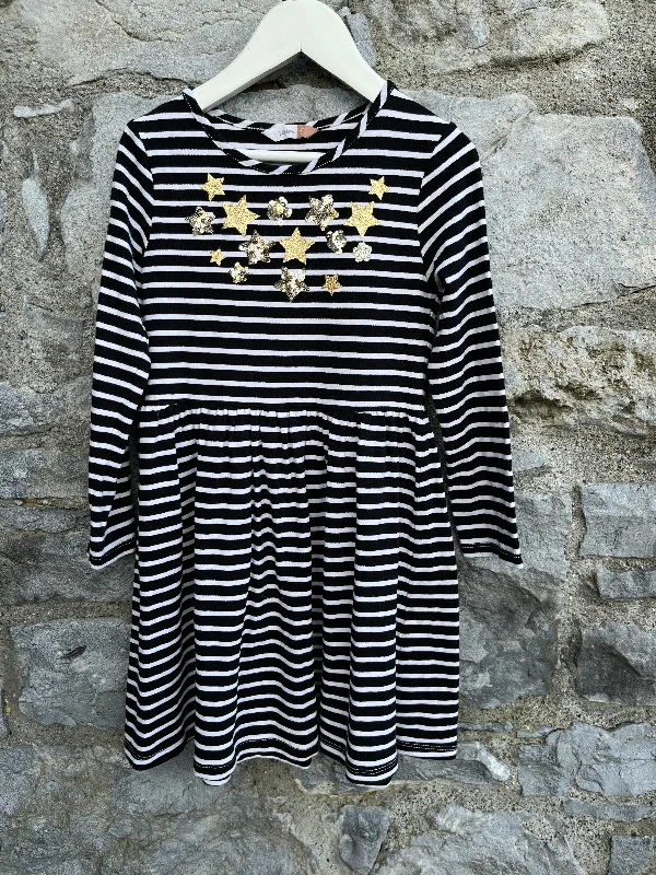 Black stripy stars dress  5y (110cm)