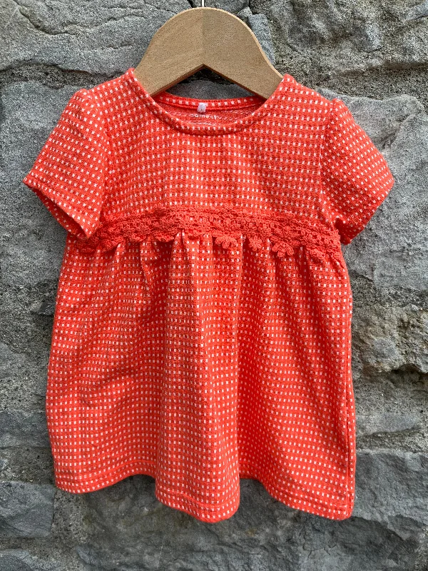 Orange spotty dress  9-12m (74-80cm)