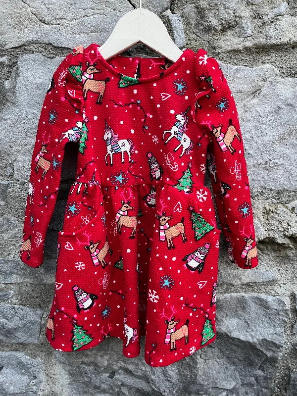 Red Christmas dress   9-12m (74-80cm)