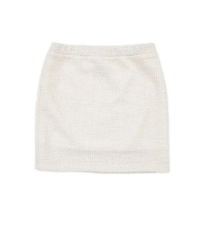 By Debra Girls Tara Ivory Boucle Straight Skirt