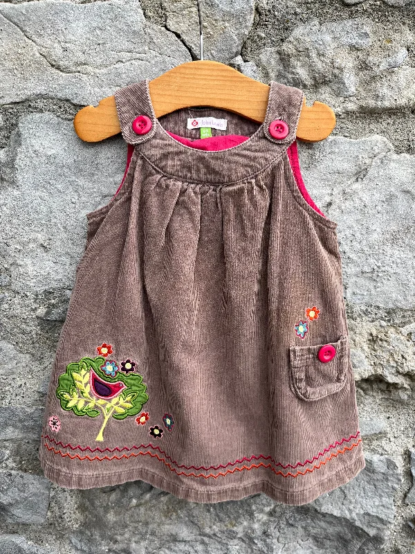 Brown cord pinafore  6-9m (68-74cm)