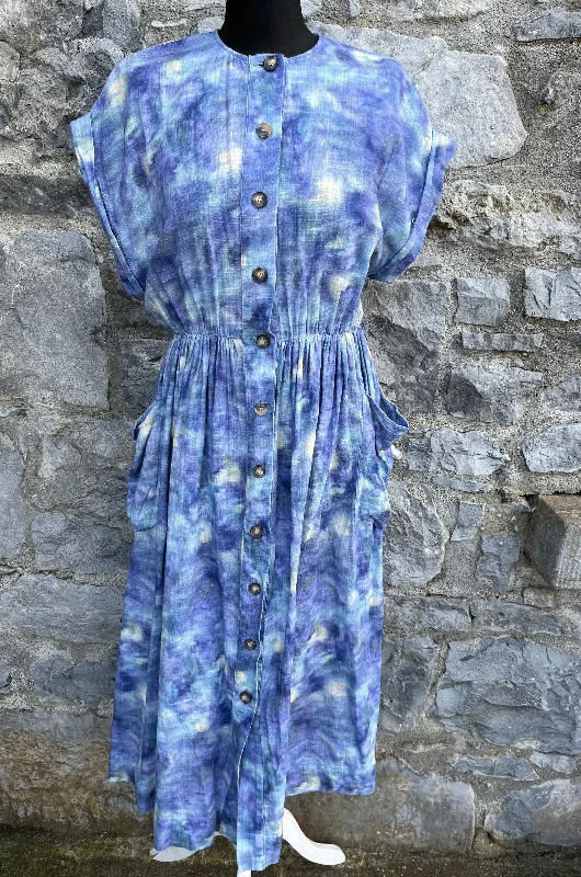 Blue tie dye dress uk 10-12