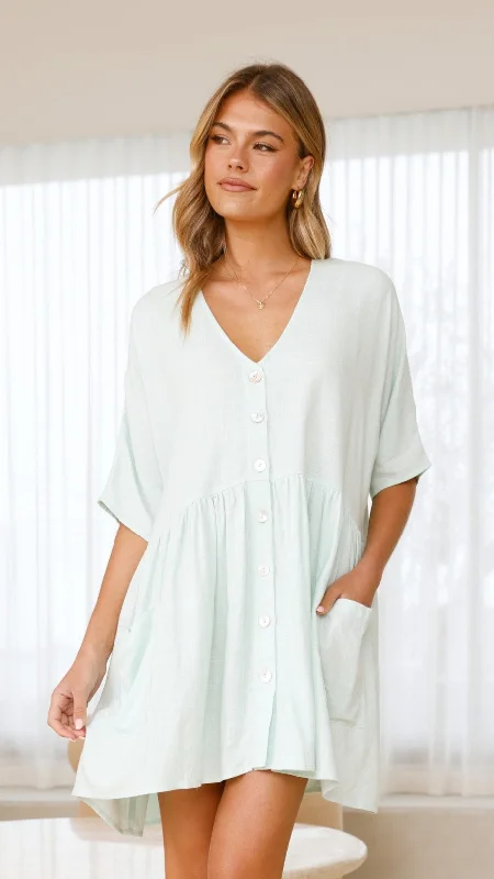 Leah Mini Dress - Mint