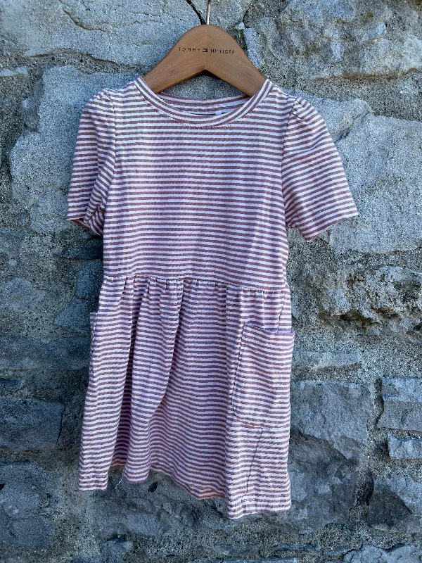 Pink stripy dress  18-24m (86-92cm)