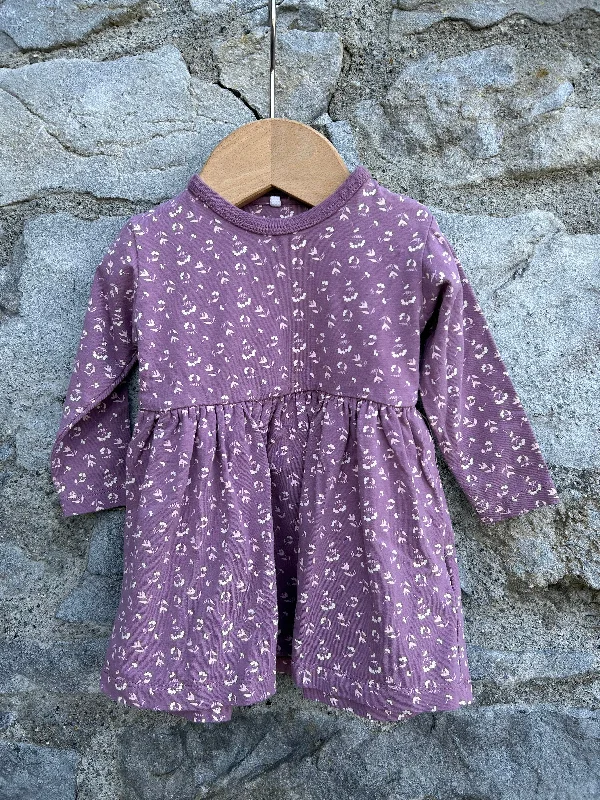 Purple flowers dress  3-6m (62-68cm)