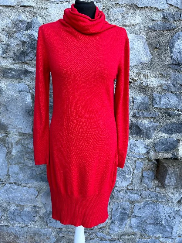 Red turtle neck dress uk 8-10