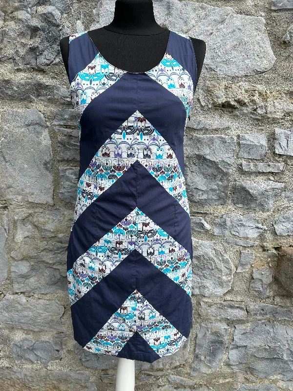 Navy&floral chevron dress uk 6-8