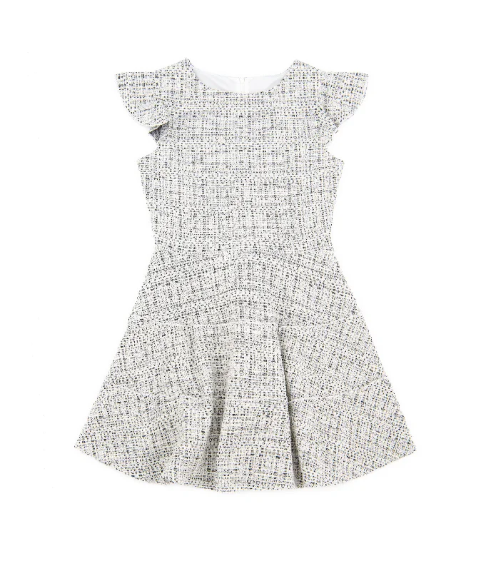 By Debra Girls Sara Black/White New Boucle 3 Tier Dress