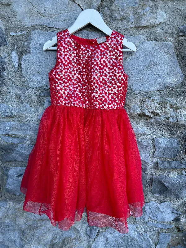 Red Flowers&tulle dress 3-4y (98-104cm)