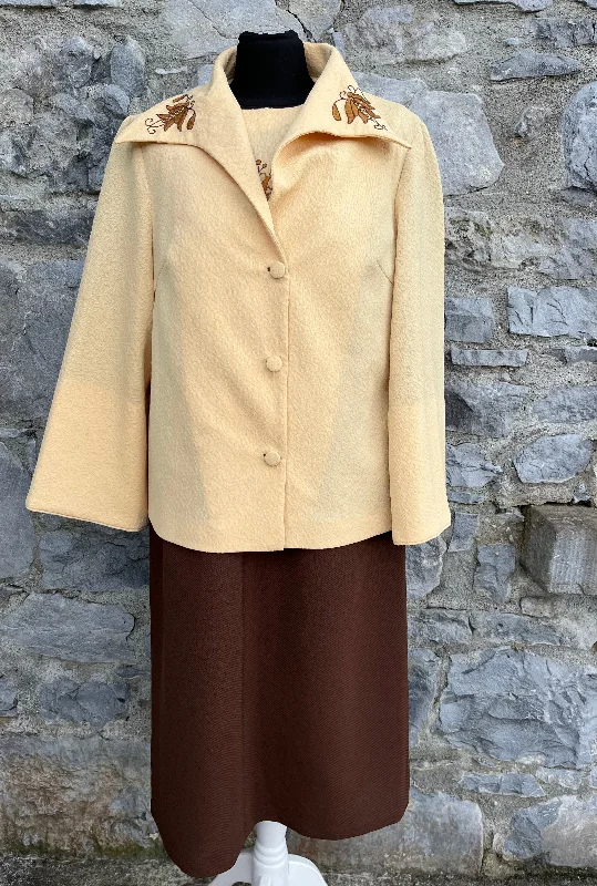 70s beige&brown dress&jackets uk 14