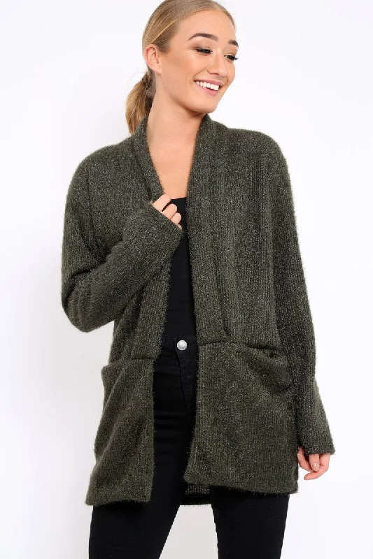 Khaki Shimmery Cardigan - Nicky