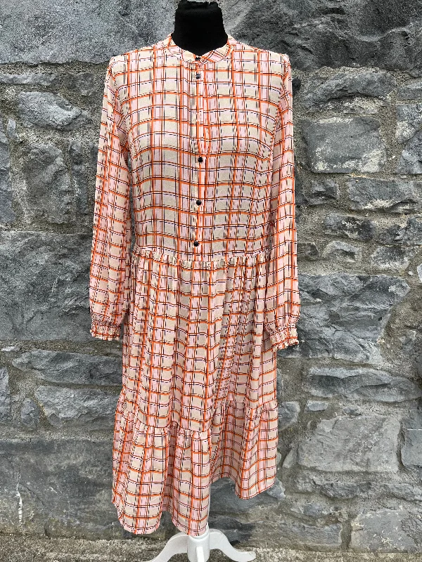 Check orange dress   uk 6-8