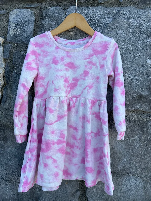 Pink tie dye sweat dress  2-3y (92-98cm)