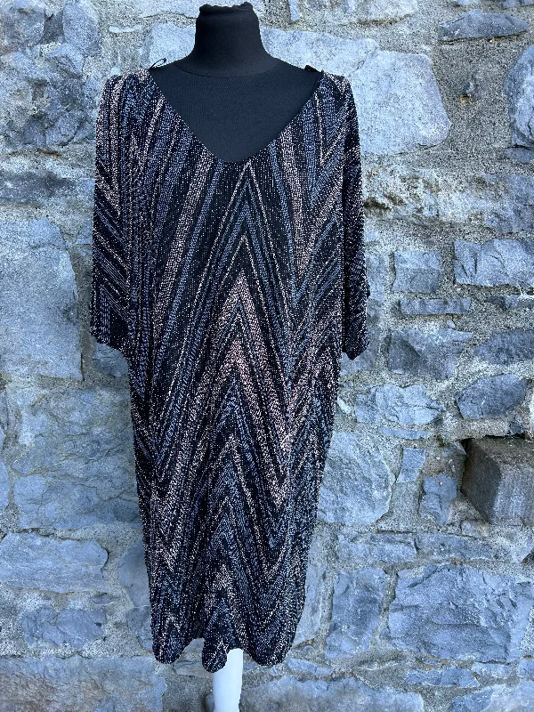 Chevron Sparkly black dress uk 16-18