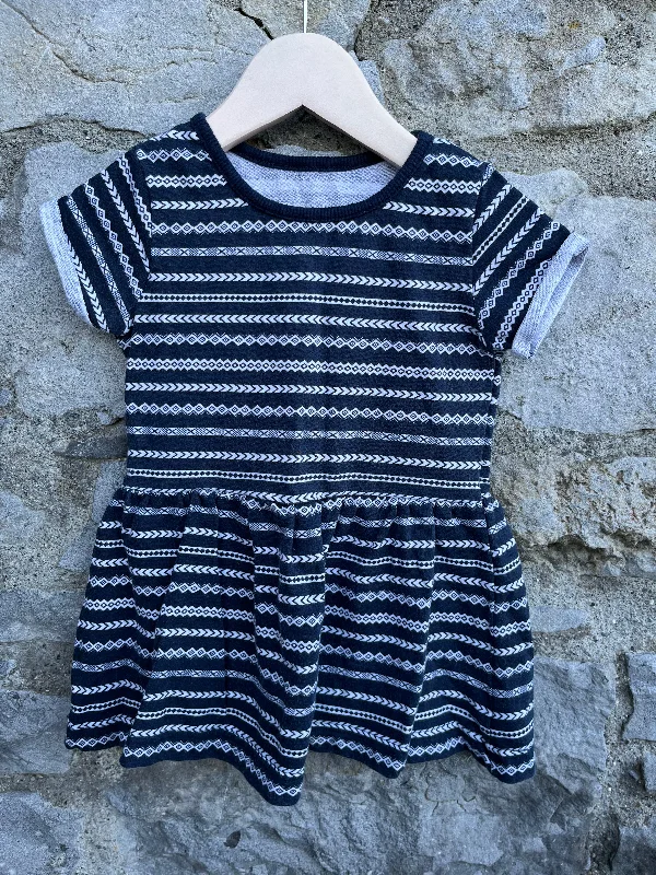 Geometric navy dress  12-18m (80-86cm)