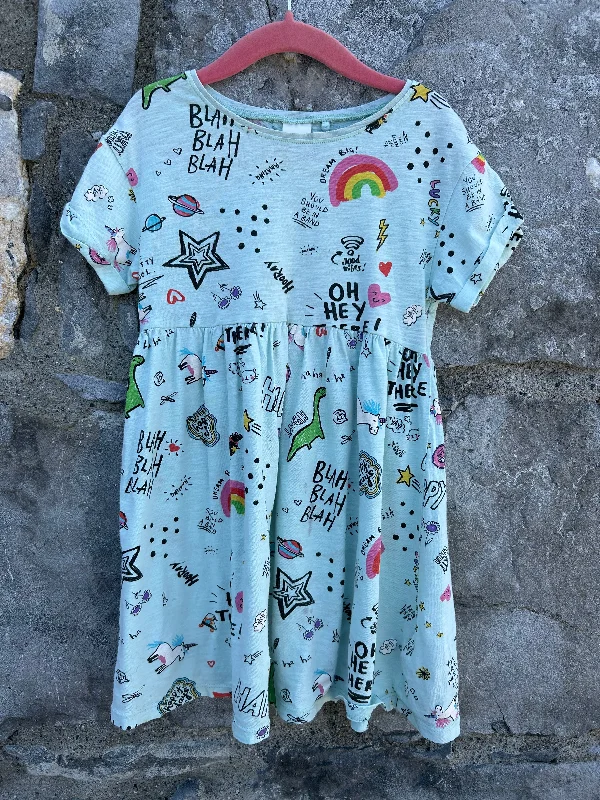 Scribbles&rainbows dress 5-6y (110-116cm)