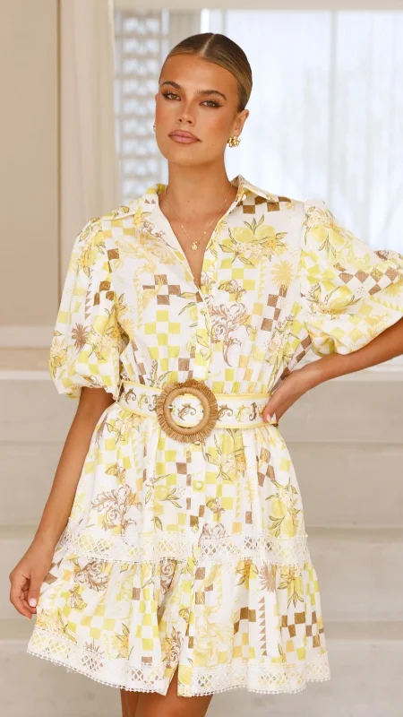 Danielle Mini Dress - Yellow Portofino