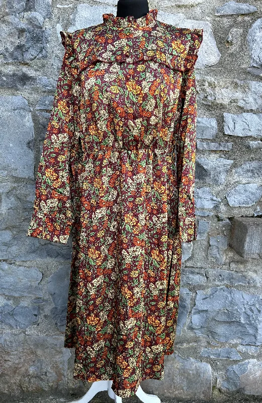 Brown floral dress uk 12