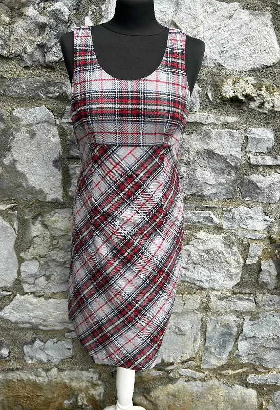 Grey&red check dress uk 6