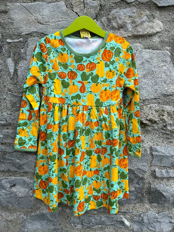 Pumpkins green dress  5y (110cm)