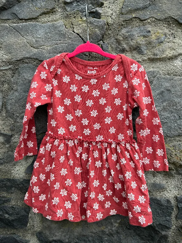 Snowflakes red dress with a vest  12-18m (80-86cm)