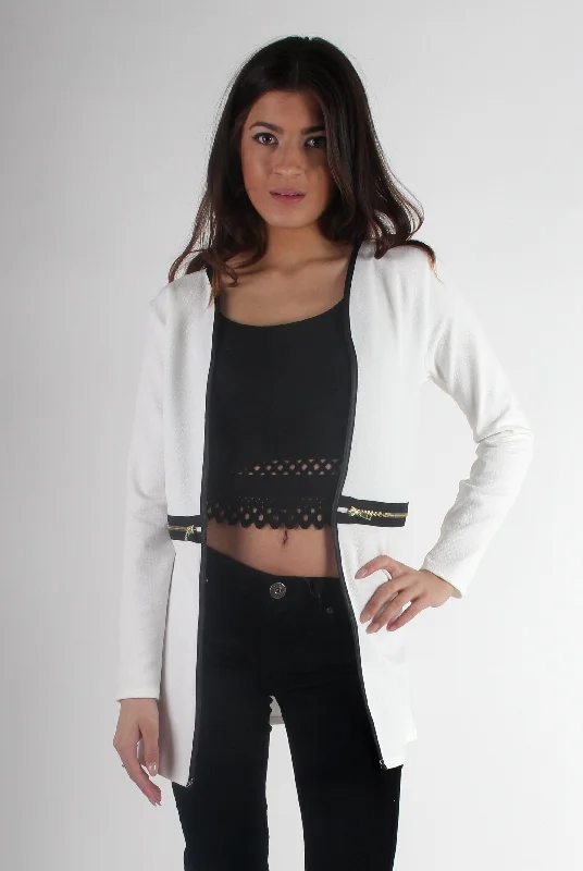 Leia White Zip Jacket