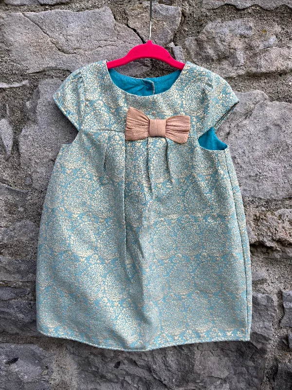 Ice blue&gold dress  12-18m (80-86cm)