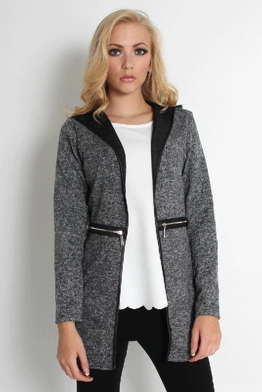 Lydia Light Grey Hooded Jacket