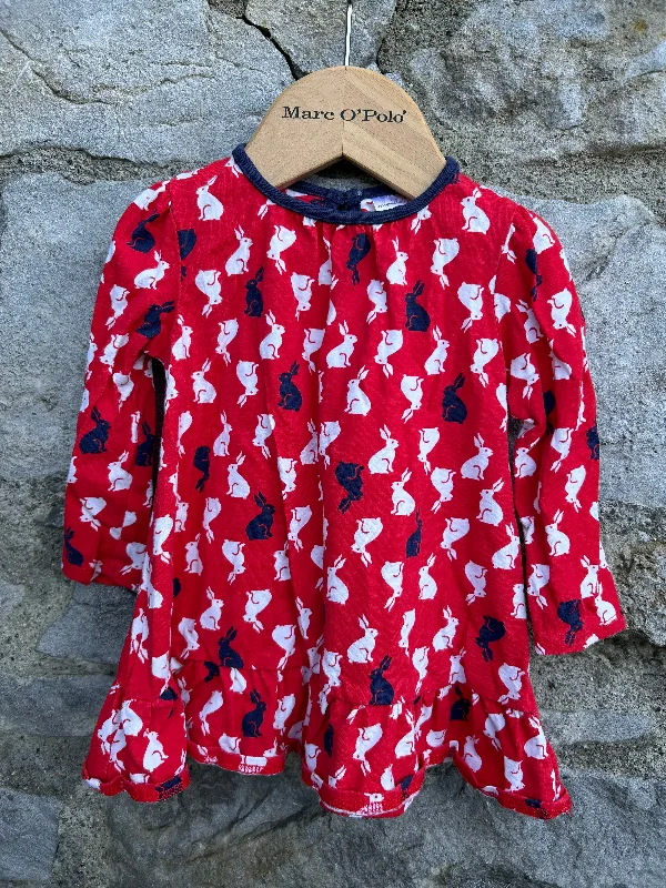 Bunnies red tunic  6-9m (68-74cm)