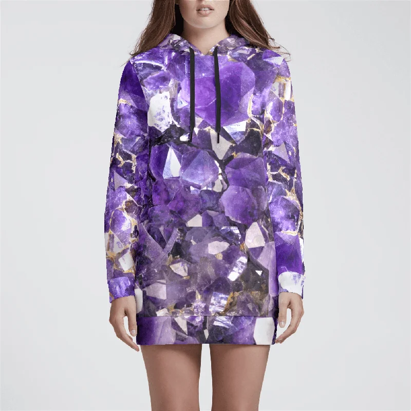 Amethyst Aura Womens Hoodie Dress