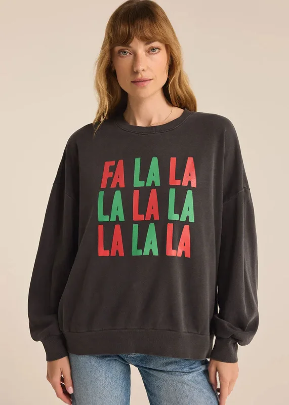 Fa La La Sunday Sweatshirt - Black Sand