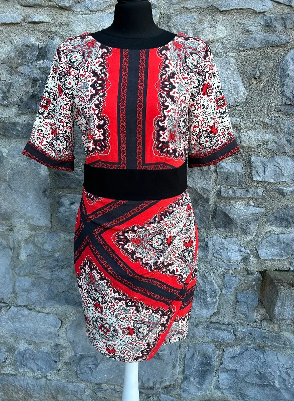 Red&black paisley dress uk 10