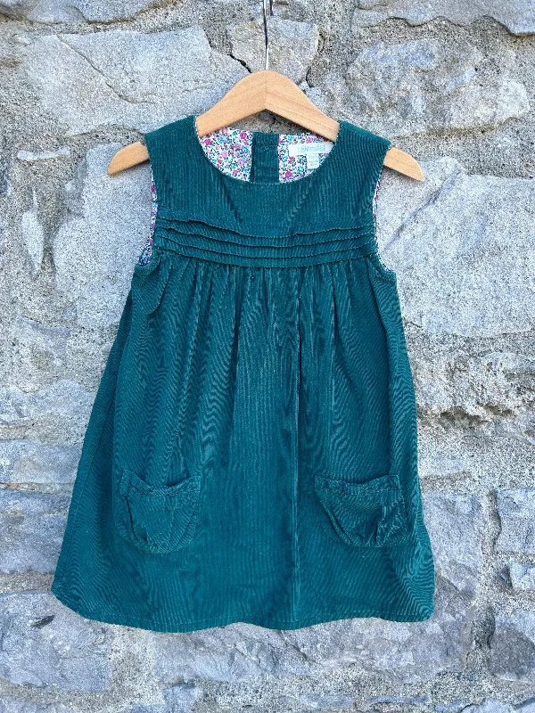 JJMB Green cord pinafore  2-3y (92-98cm)