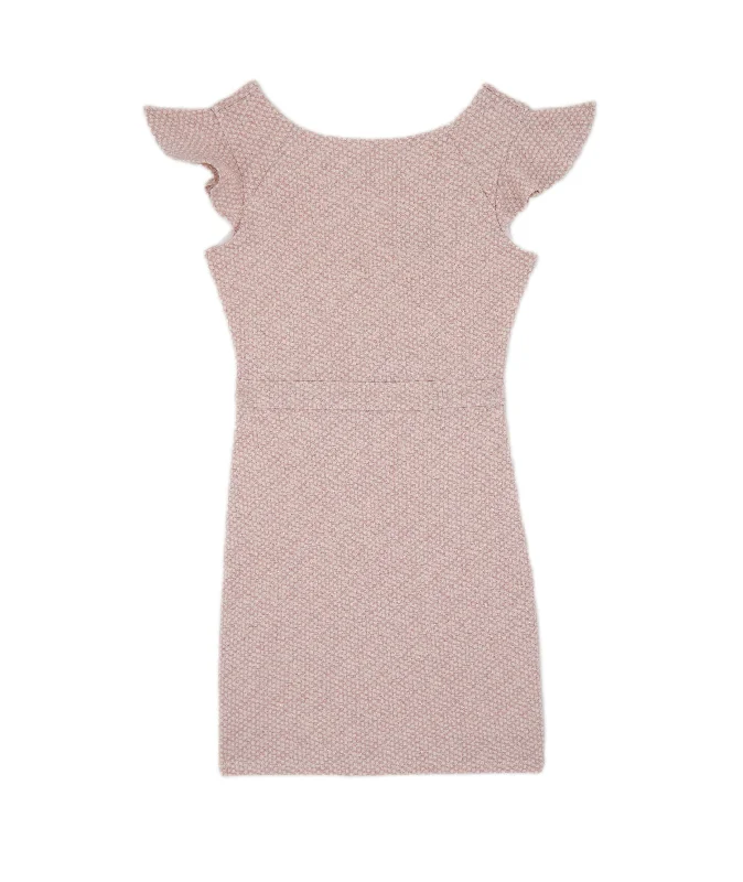 By Debra Girls Milly Pink/Ivory Flutter Sleeve Sheath Dress