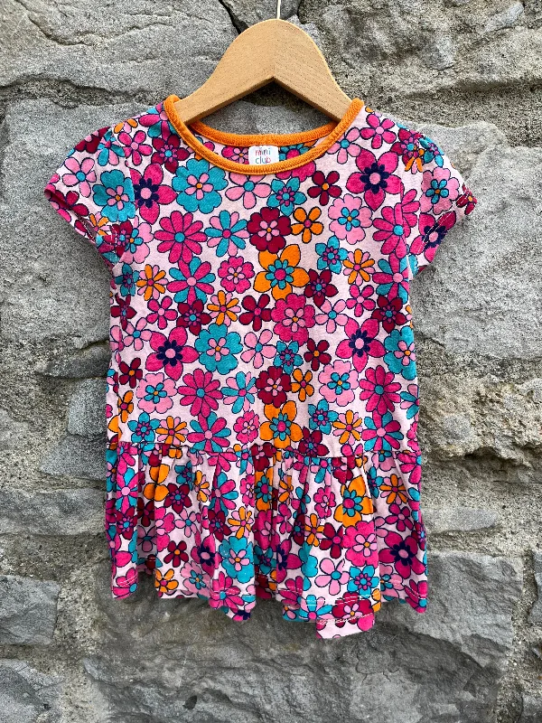 Pink floral tunic 12-18m (80-86cm)