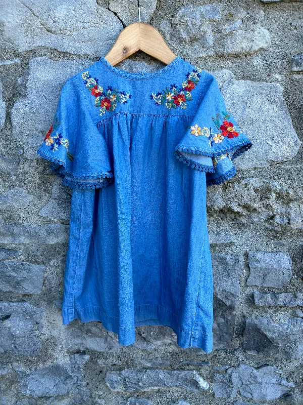 Denim embroidered dress  18-24m (86-92cm)