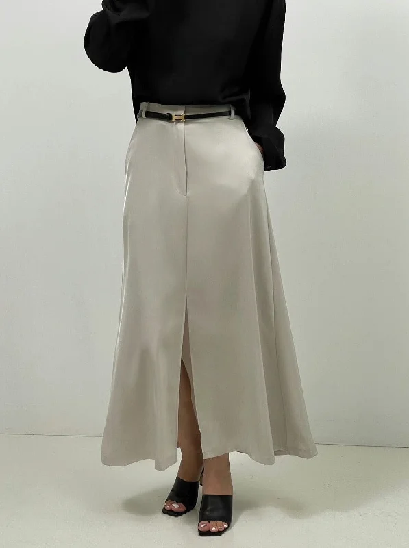 Re order SK19 - Front Slit Silky Skirt