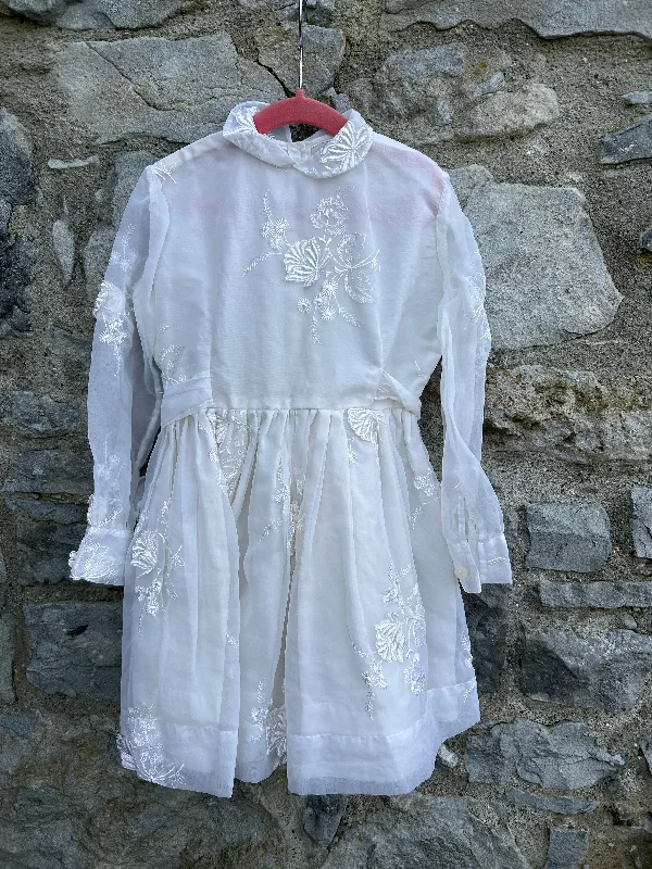 80s white dress 5-6y (110-116cm)