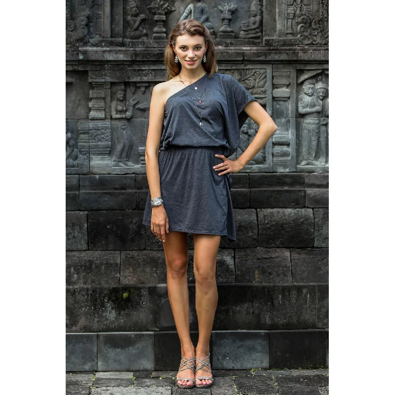 Graphite Grey Starlet One-Shoulder Dress