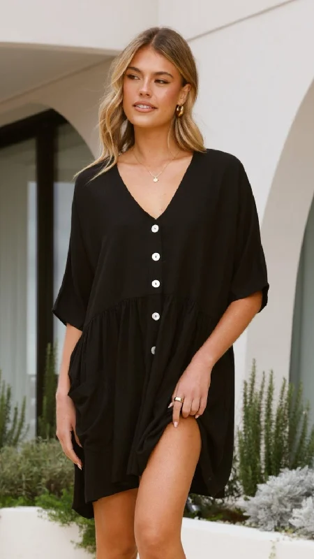 Leah Mini Dress - Black