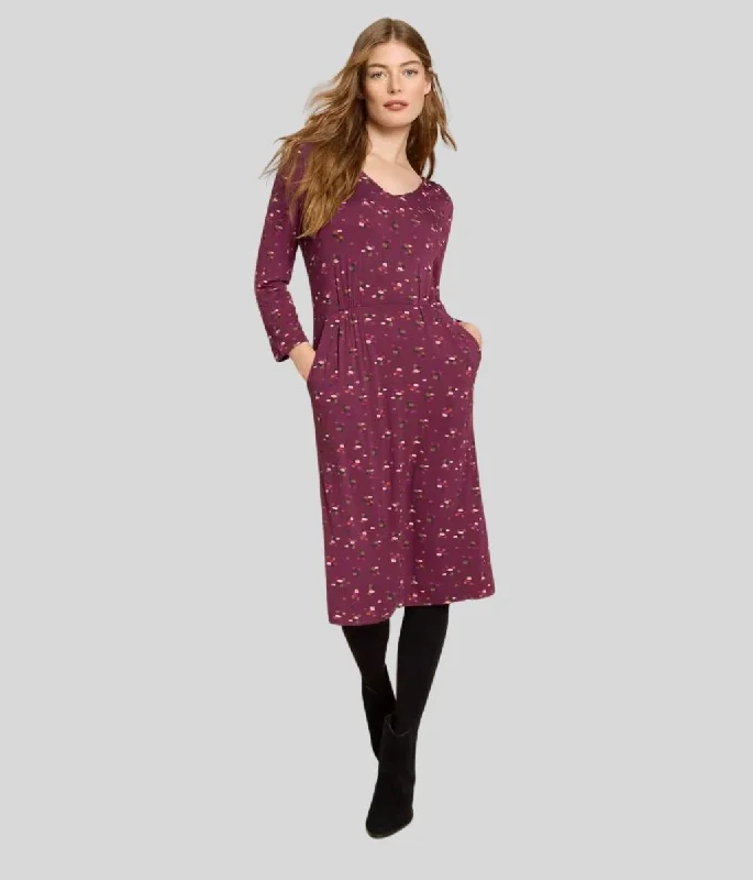 Tallie Plum Print Midi Dress