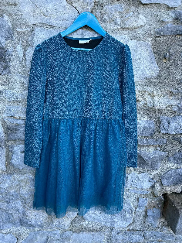 Teal sparkly&tulle dress 11y (146cm)