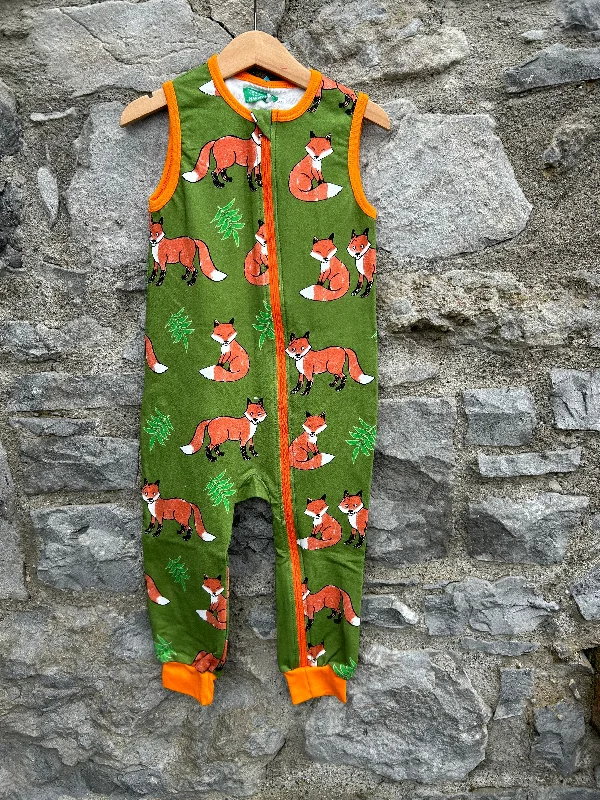 Foxes green playsuit  3-4y (98-104cm)